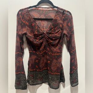 Vintage SHEER Long sleeve Top size small